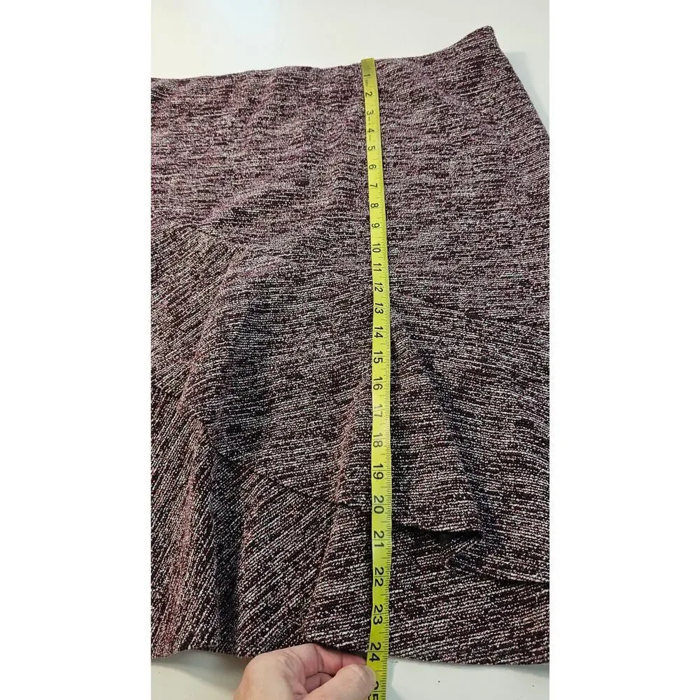 Pull on ruffle skirt purple twill size XL Loft career casual comfort EUC chic
